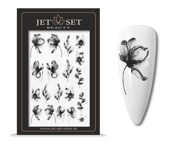 Nail Sticker | FLOWERS GRAPHITE