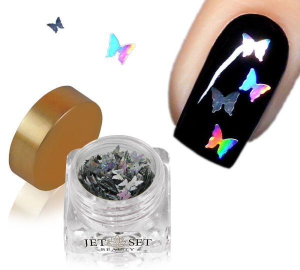 Butterfly Shapes Silber Hologramm