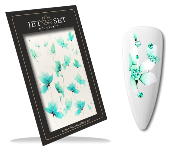 Nail Sticker | GREEN FLOWERS