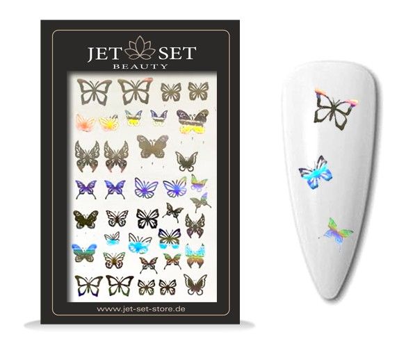 Nail Sticker | BUTTERFLY SILVER HOLO