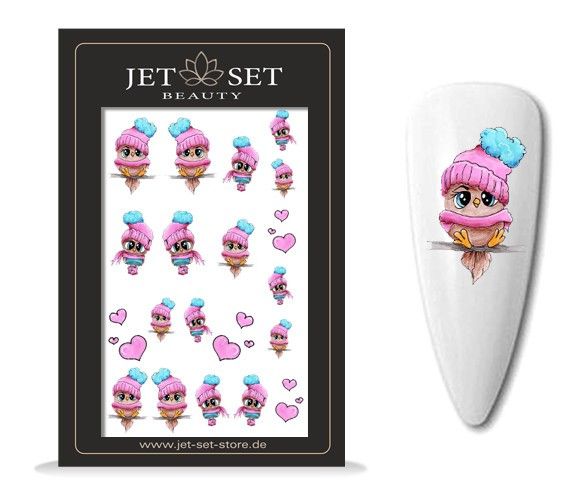 Nail Sticker | WINTER BIRDS PINK