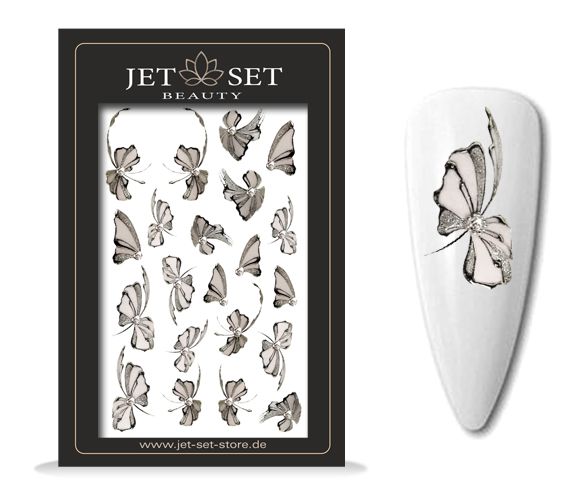 Nail Sticker | BLOSSOMS GREY SILVER